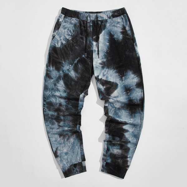 

Men Drawstring Waist Tie Dye Joggers, Multicolor