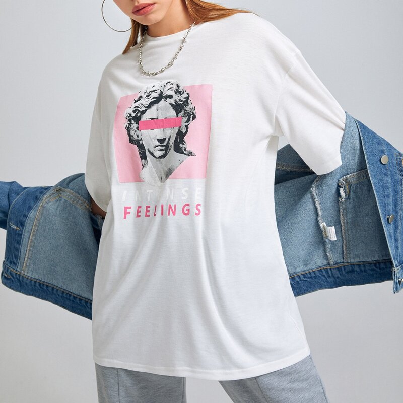 

Figure Graphic Oversized Tee, White