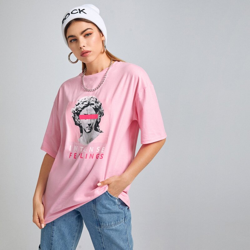

Figure Graphic Oversized Tee, Baby pink