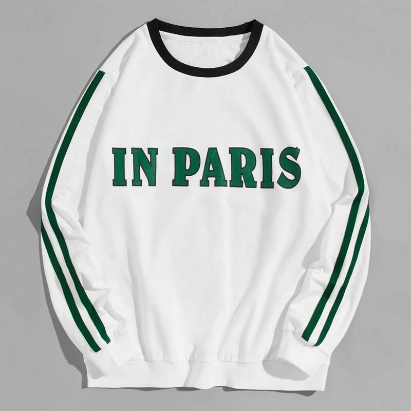 

Men Letter Graphic Sweatshirt, White