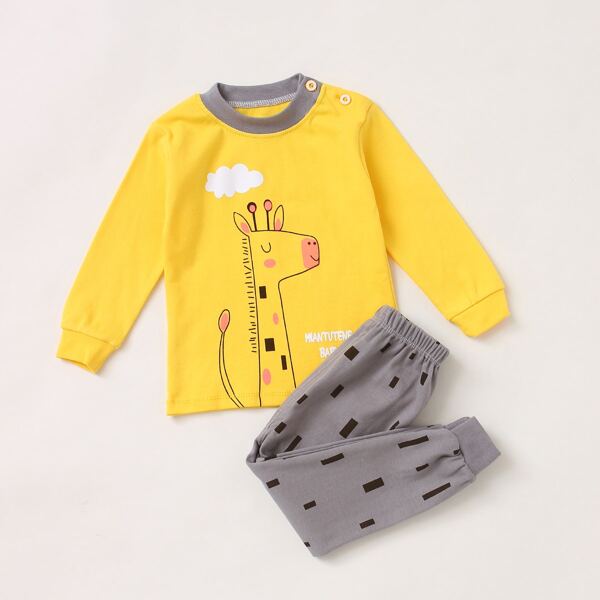 

Toddler Boys Cartoon & Letter Graphic PJ Set, Multicolor