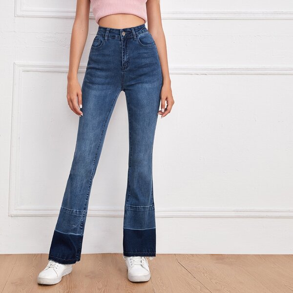 

High Waist Flare Leg Jeans, Medium wash
