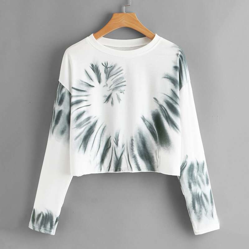 

Tie Dye Crop Tee, White