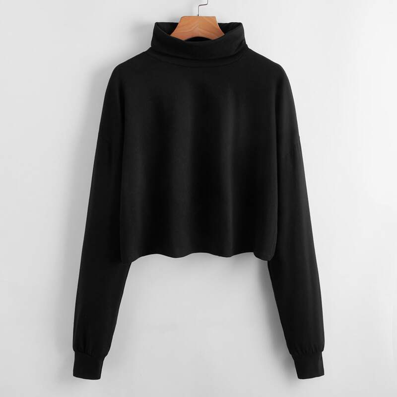 

Turtleneck Solid Top, Black