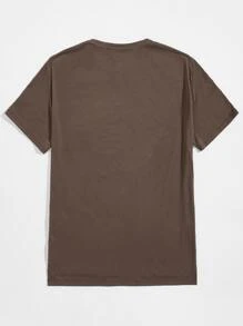 Manfinity RebelGame Áo thun nam chữ - Màu nâu Sô-cô-la - Xem 2