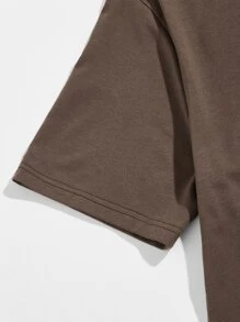 Manfinity RebelGame Áo thun nam chữ - Màu nâu Sô-cô-la - Xem 4