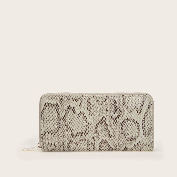 

Snakeskin Print Long Purse, Multicolor