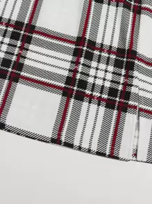 SHEIN Essnce Tartan Slit Hem Skirt