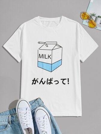 T-Shirt mit Buchstaben Grafik