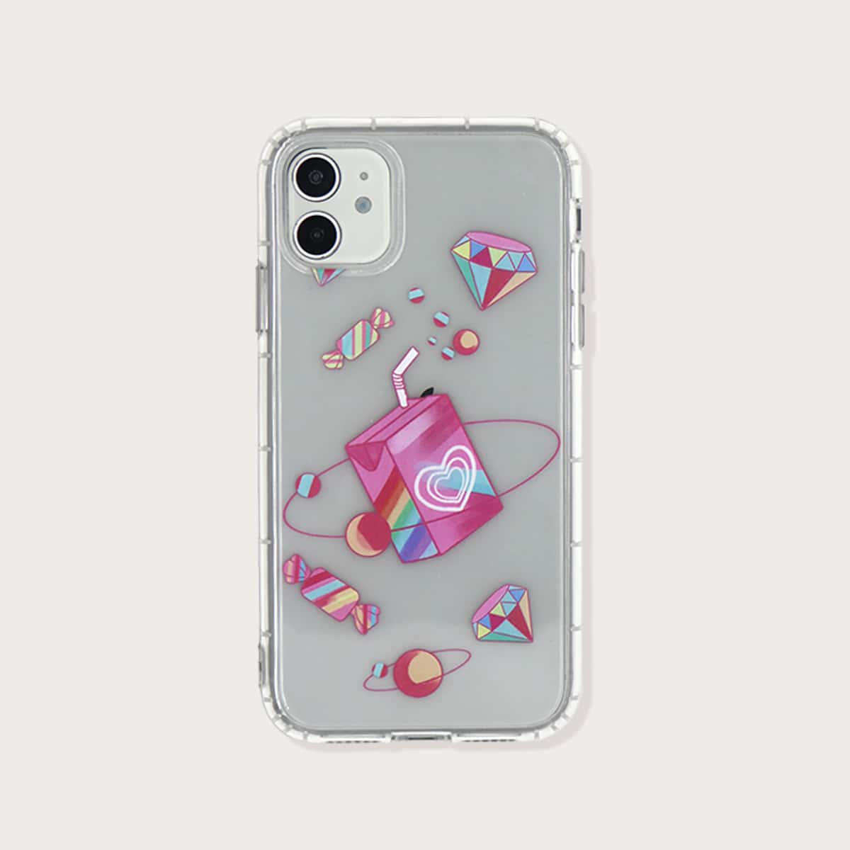 

Colorful Candy & Galaxy iPhone Case, Clear