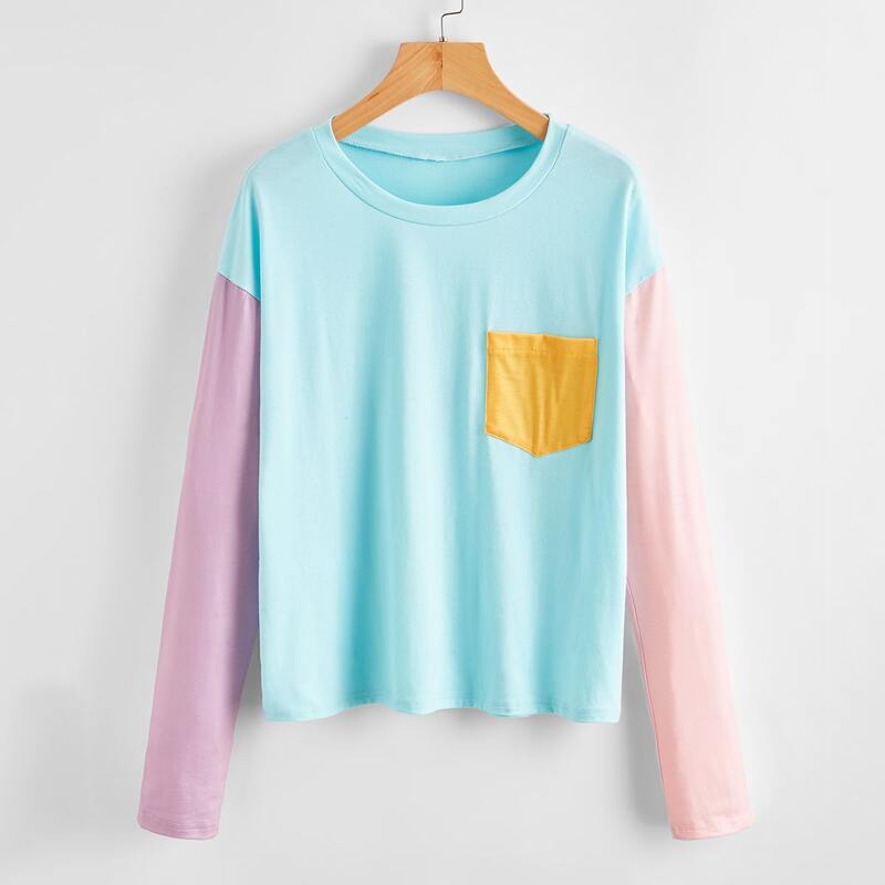 

Colorblock Pocket Tee, Multicolor