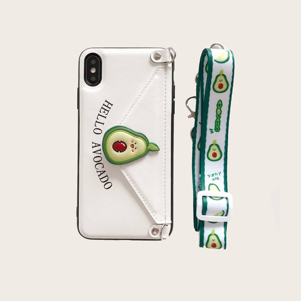 

Чехол для iPhone с кошельком и шнурком, Белый