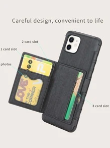 Funda compatible con iphone con botón - Negro - Ver 3