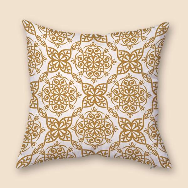 

Graphic Print Cushion Cover Without Filler, Camel