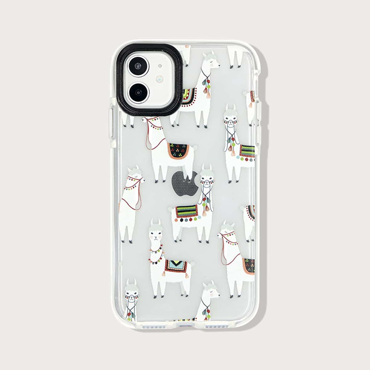 

Cartoon Alpaca iPhone Case, Clear