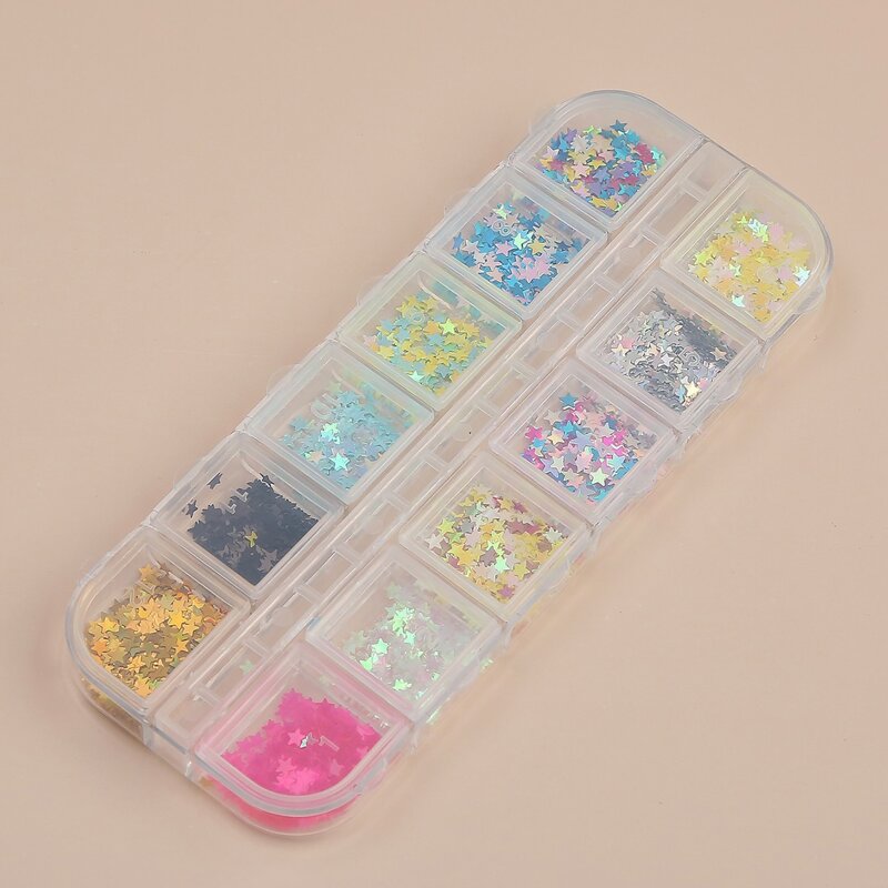 

1box Holographic Star Nail Art Decoration, Multicolor