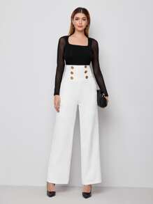 BizChic 雙排釦寬腰帶長褲工作服