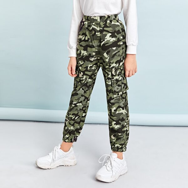 

Boys Flap Pocket Front Camo Pants, Multicolor