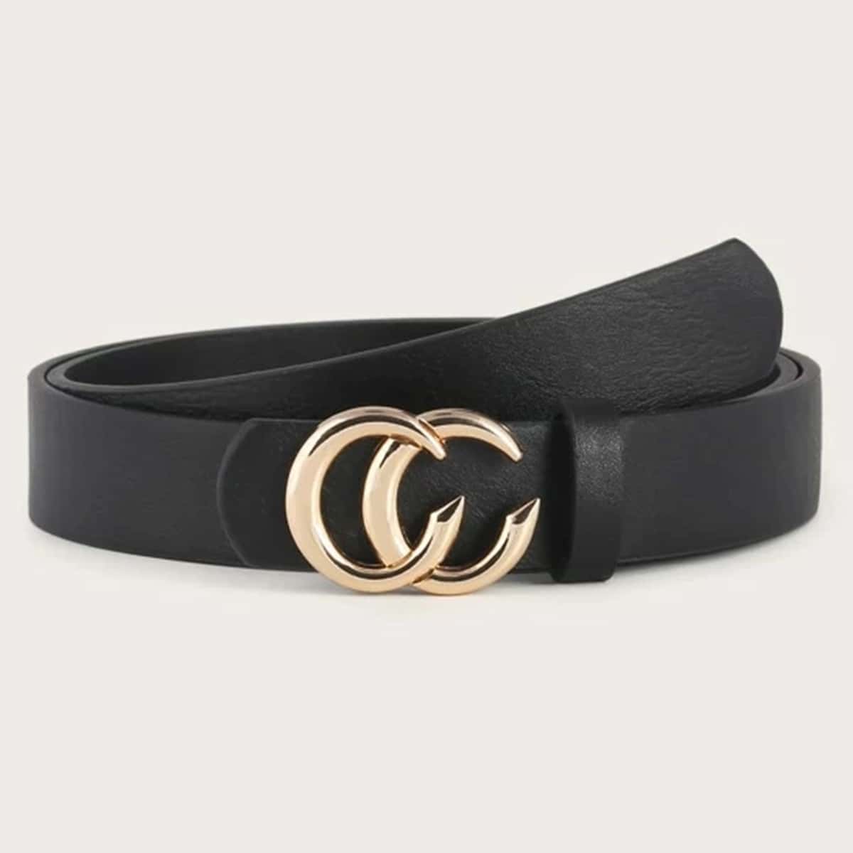 

Letter Buckle Belt, Black