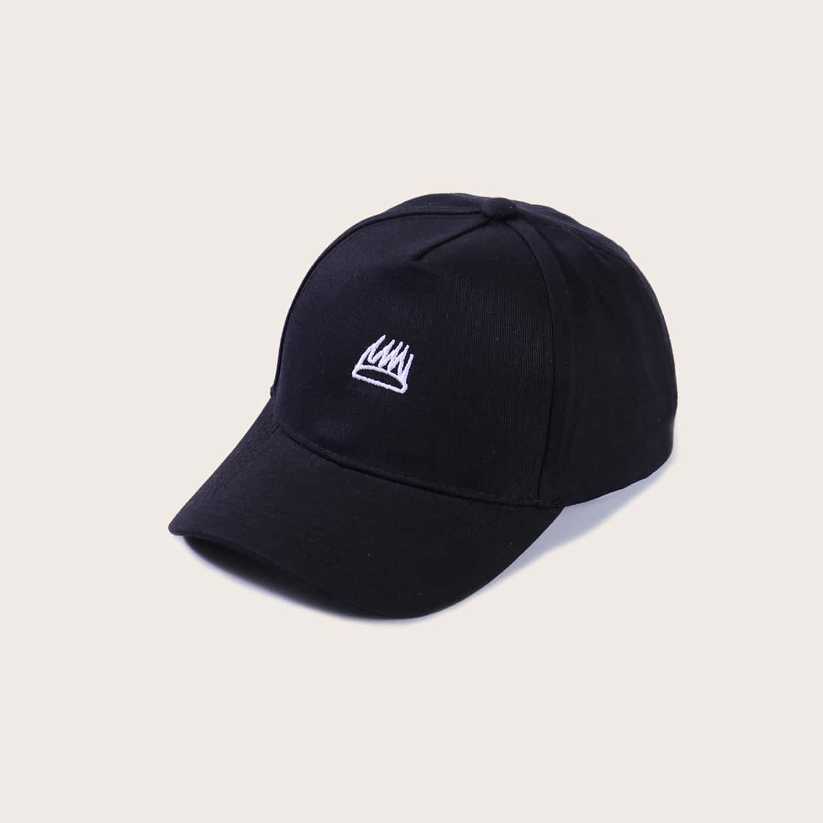 

Crown Embroidery Baseball Cap, Black