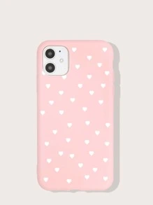 Heart Pattern Case Compatible With iPhone - Baby Pink - View 1