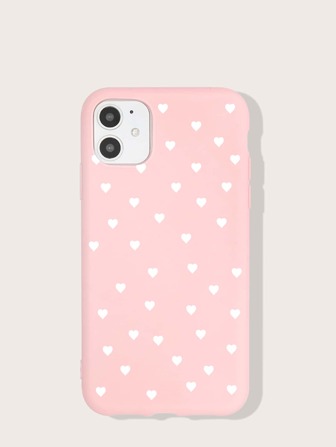 Funda compatible con iphone con patrón de corazón