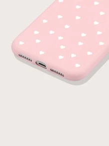 Heart Pattern Case Compatible With iPhone - Baby Pink - View 3