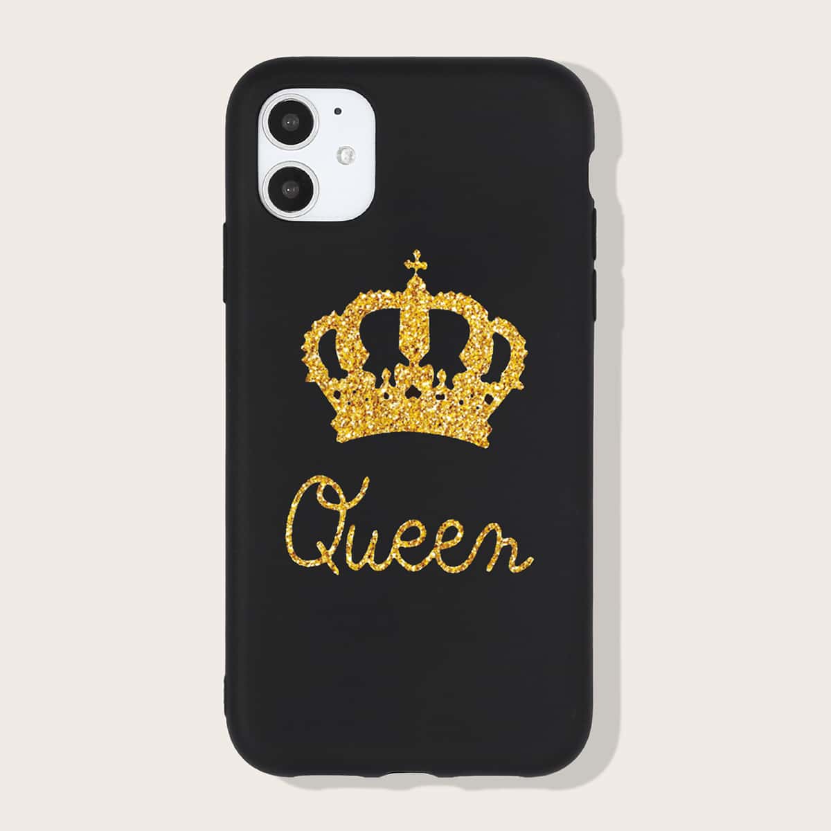 

Crown Pattern iPhone Case, Black