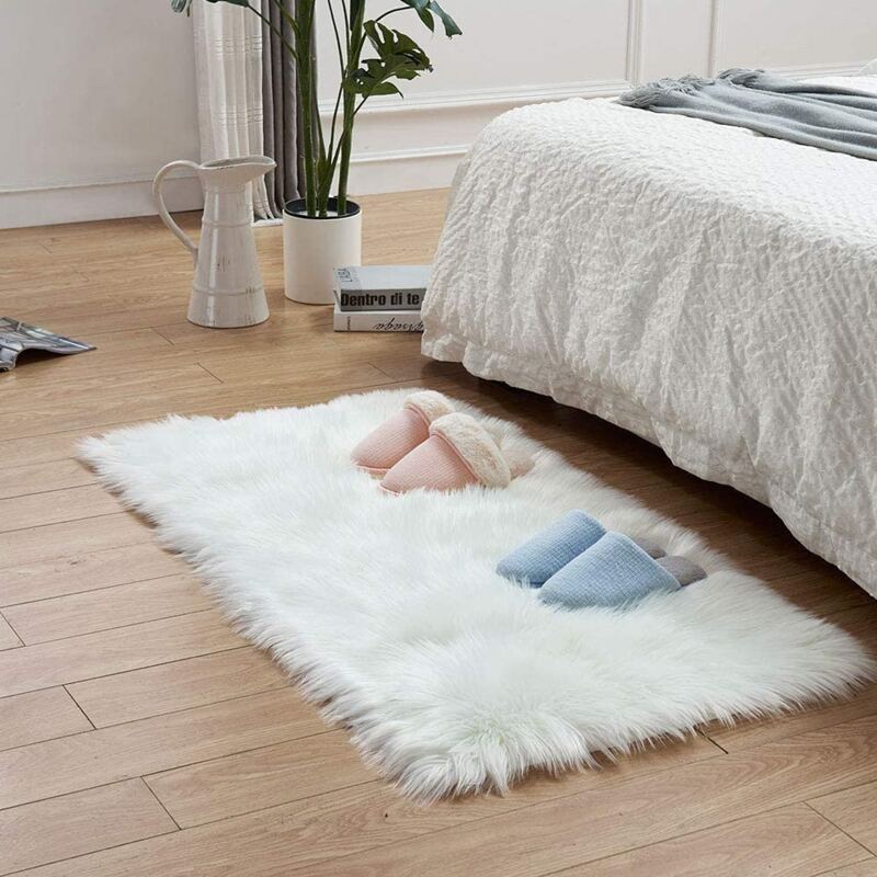 

Solid Color Plush Carpet, White