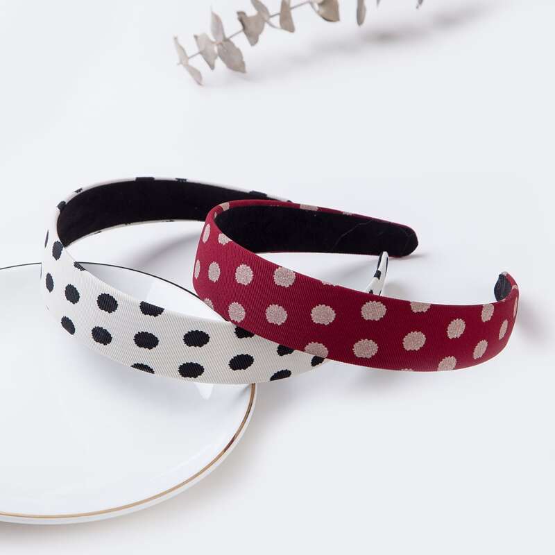 

1pc Random Polka Dot Hair Hoop, Multicolor