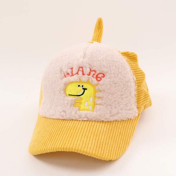 

Toddler Kids Cartoon Embroidery Baseball Cap, Yellow