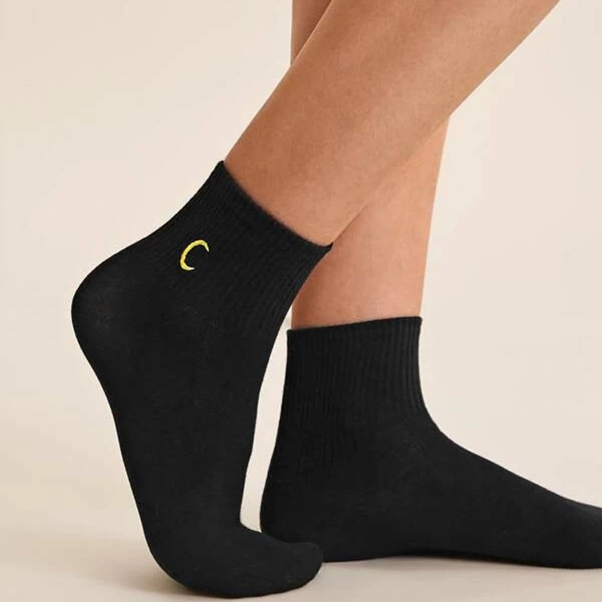

Moon Crew Socks, Black