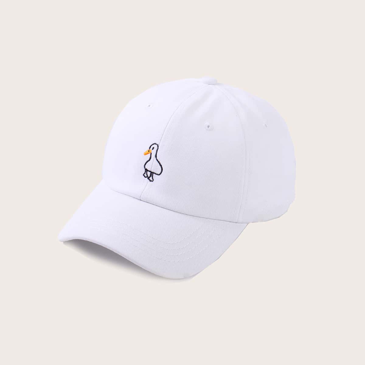 

Duck Embroidery Baseball Cap, White