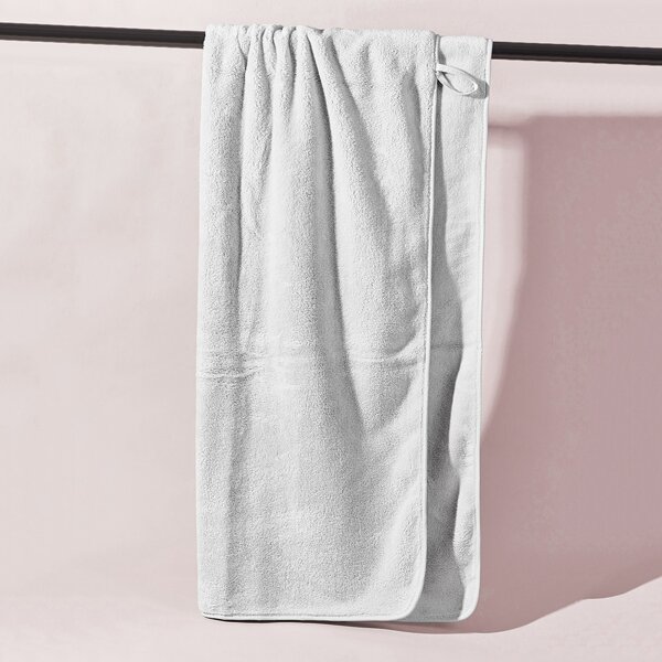 

1pc Plain Bath Towel, Grey