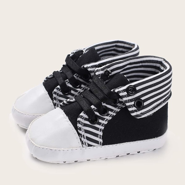

Baby Boy Striped High Top Sneakers, Black