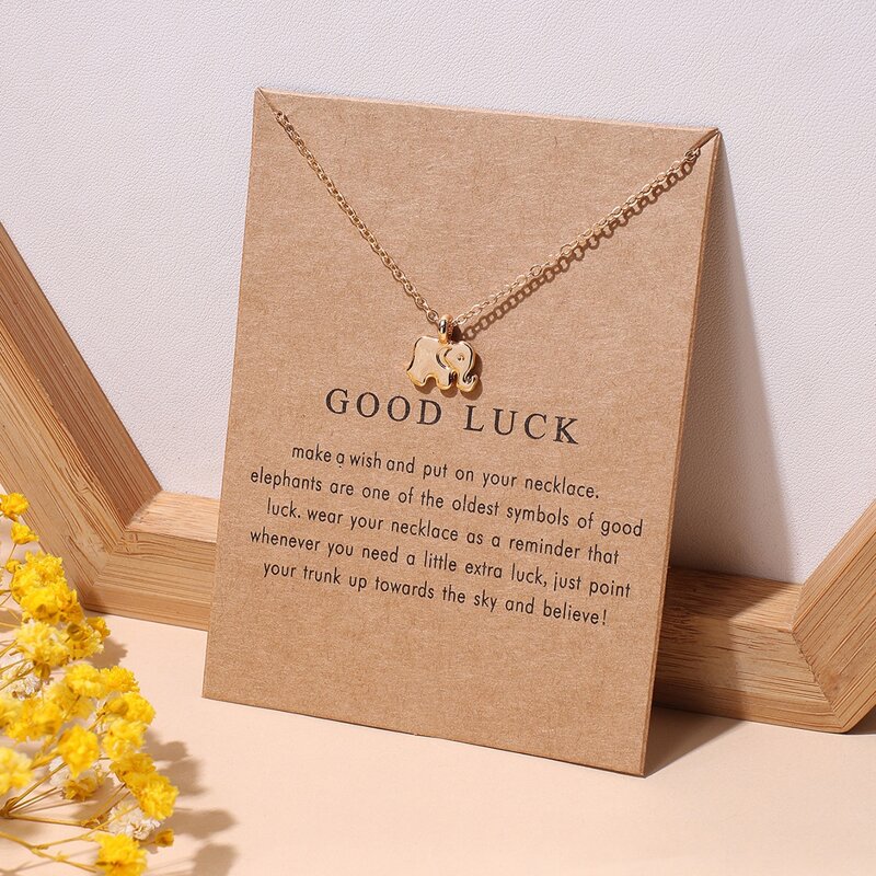 

Elephant Charm Necklace, Gold