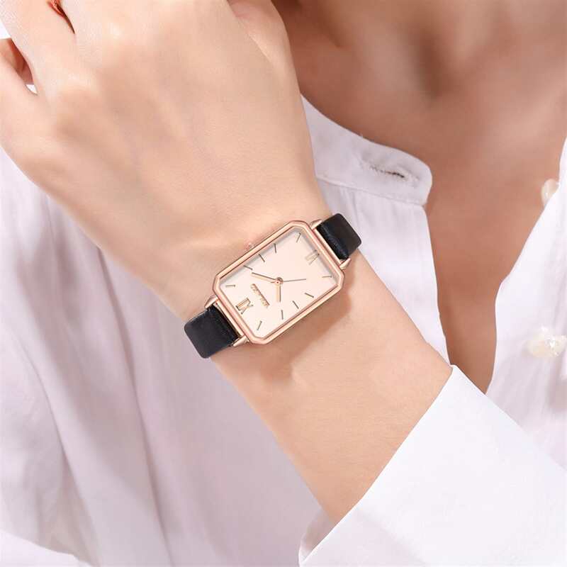 

1pc Rectangle Pointer Quartz Watch