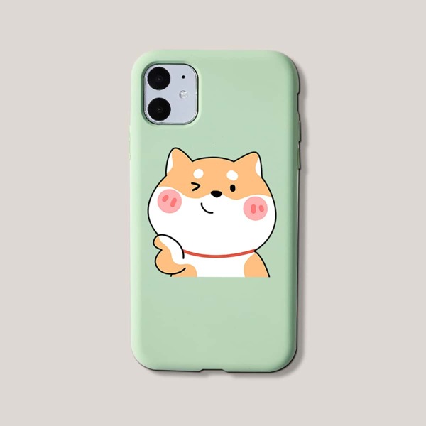 

Cartoon Dog iPhone Case, Green