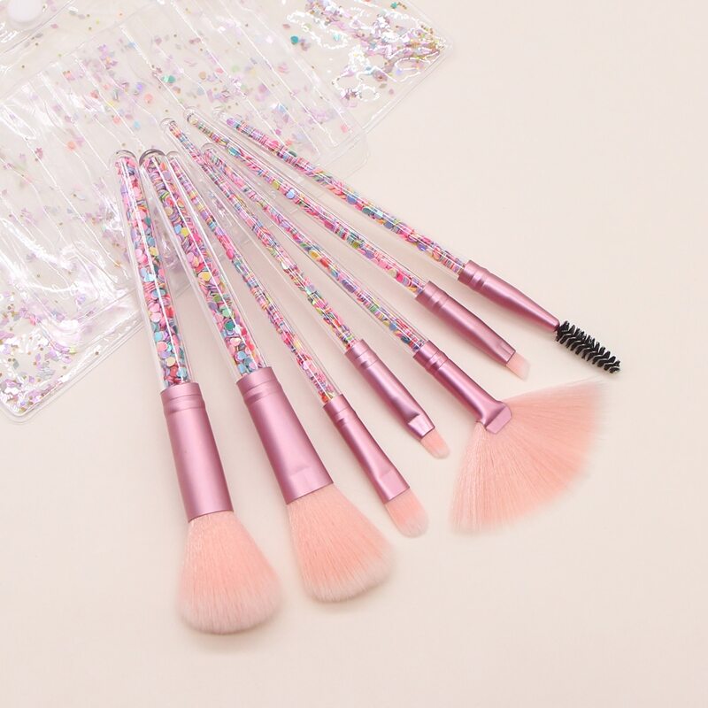 

7pcs Makeup Brush Set With Bag, Multicolor