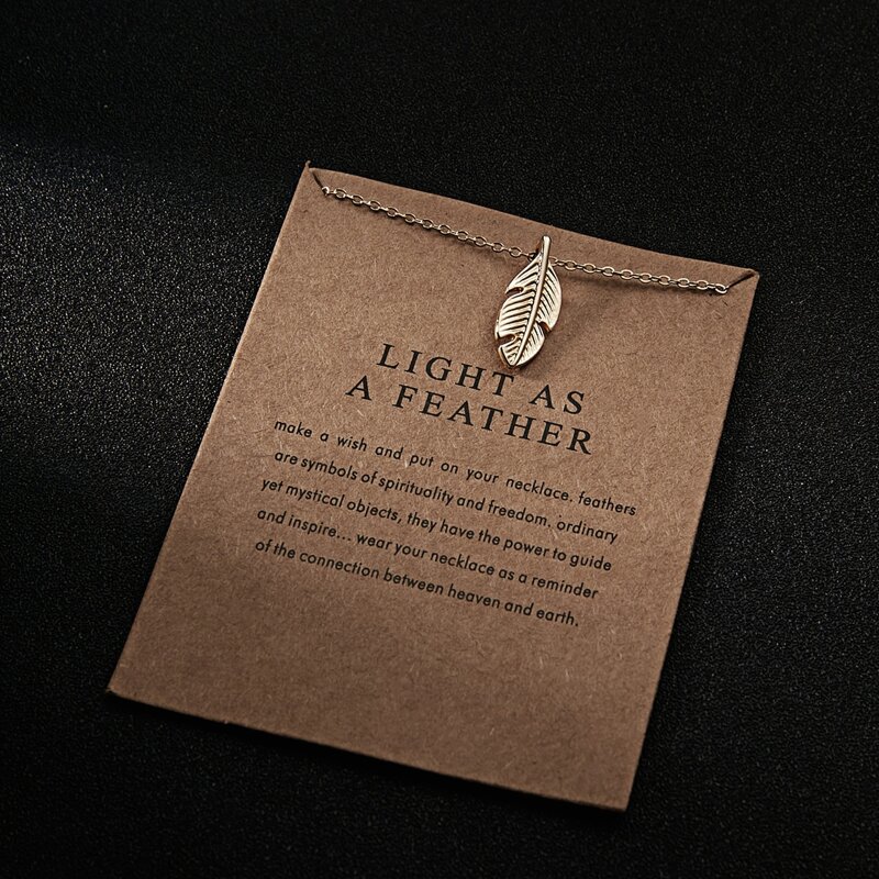 

Leaf Charm Necklace, Gold