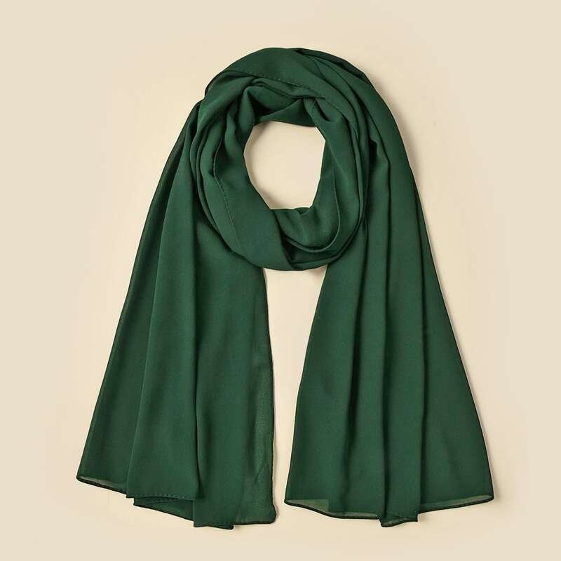 

Simple Plain Scarf, Dark green