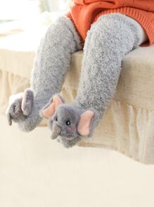 Calcetines lanudos de bebé con dibujos animados - Gris - Ver 1