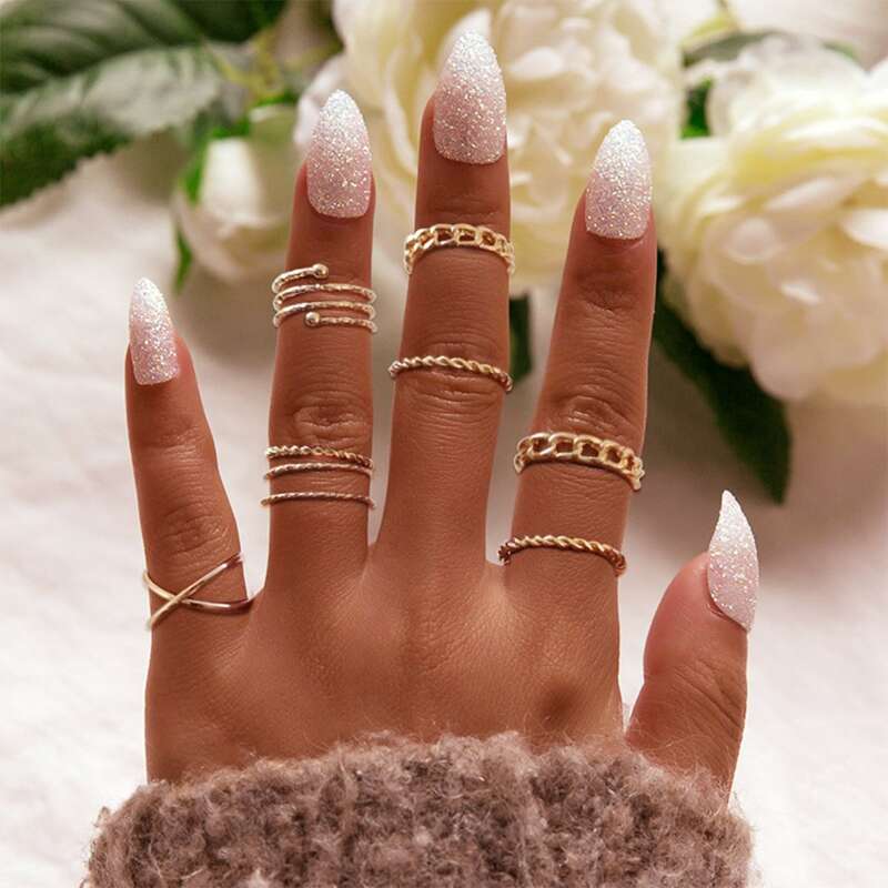 

8pcs Minimalist Ring, Gold