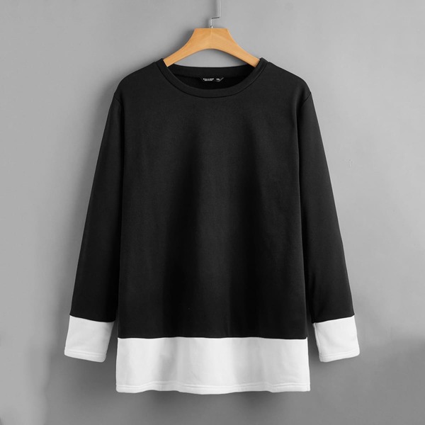 

Plus Contrast Panel Sweatshirt, Black