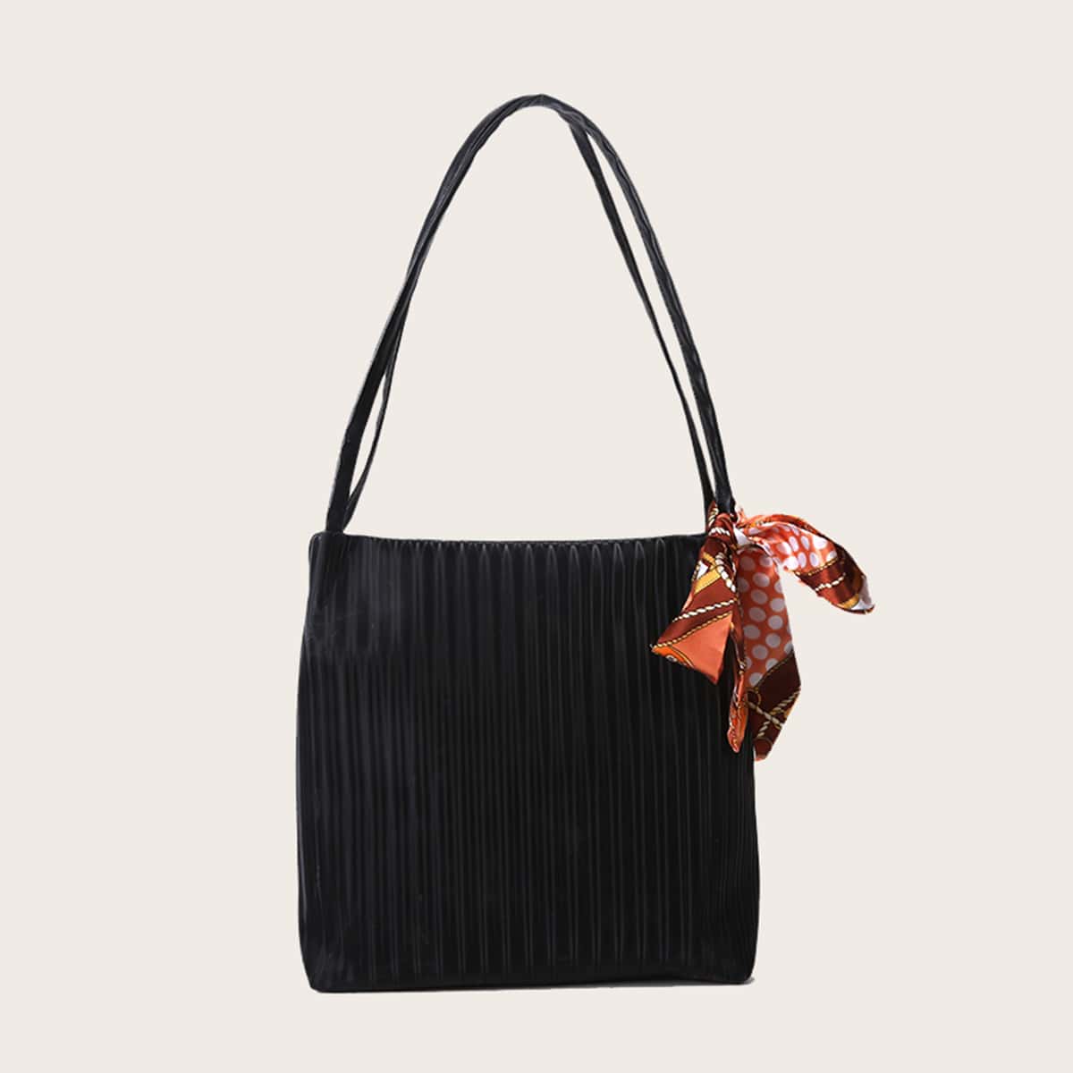 

Twilly Scarf Rib Tote Bag, Black