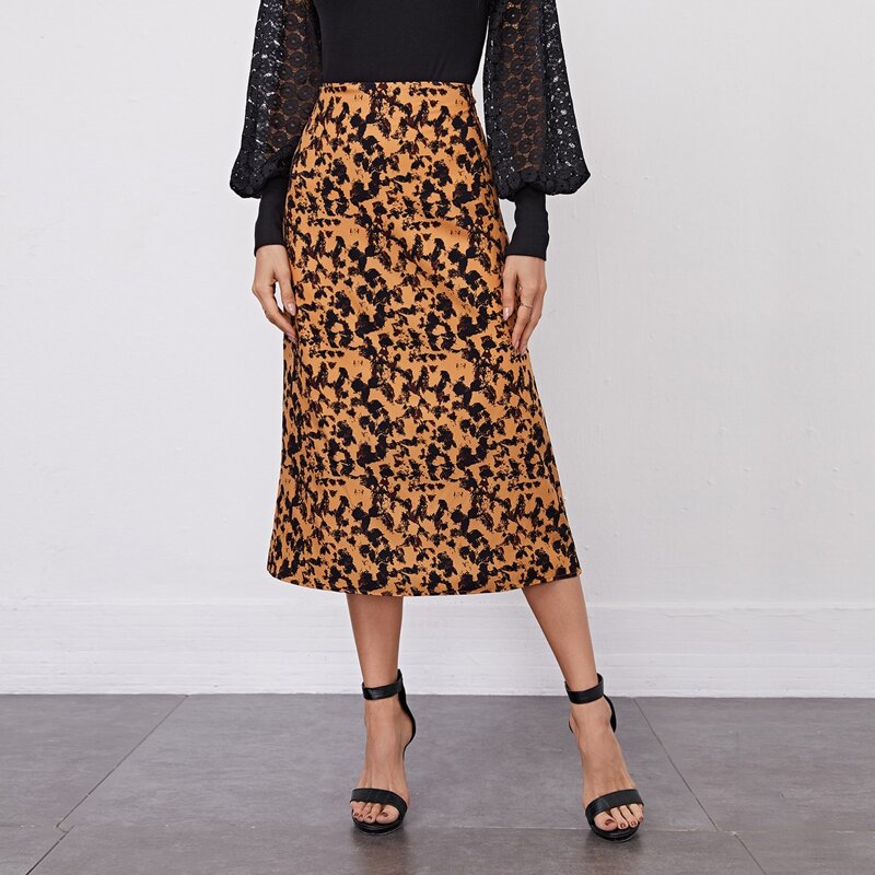 

Allover Print Zip Back Skirt, Ginger