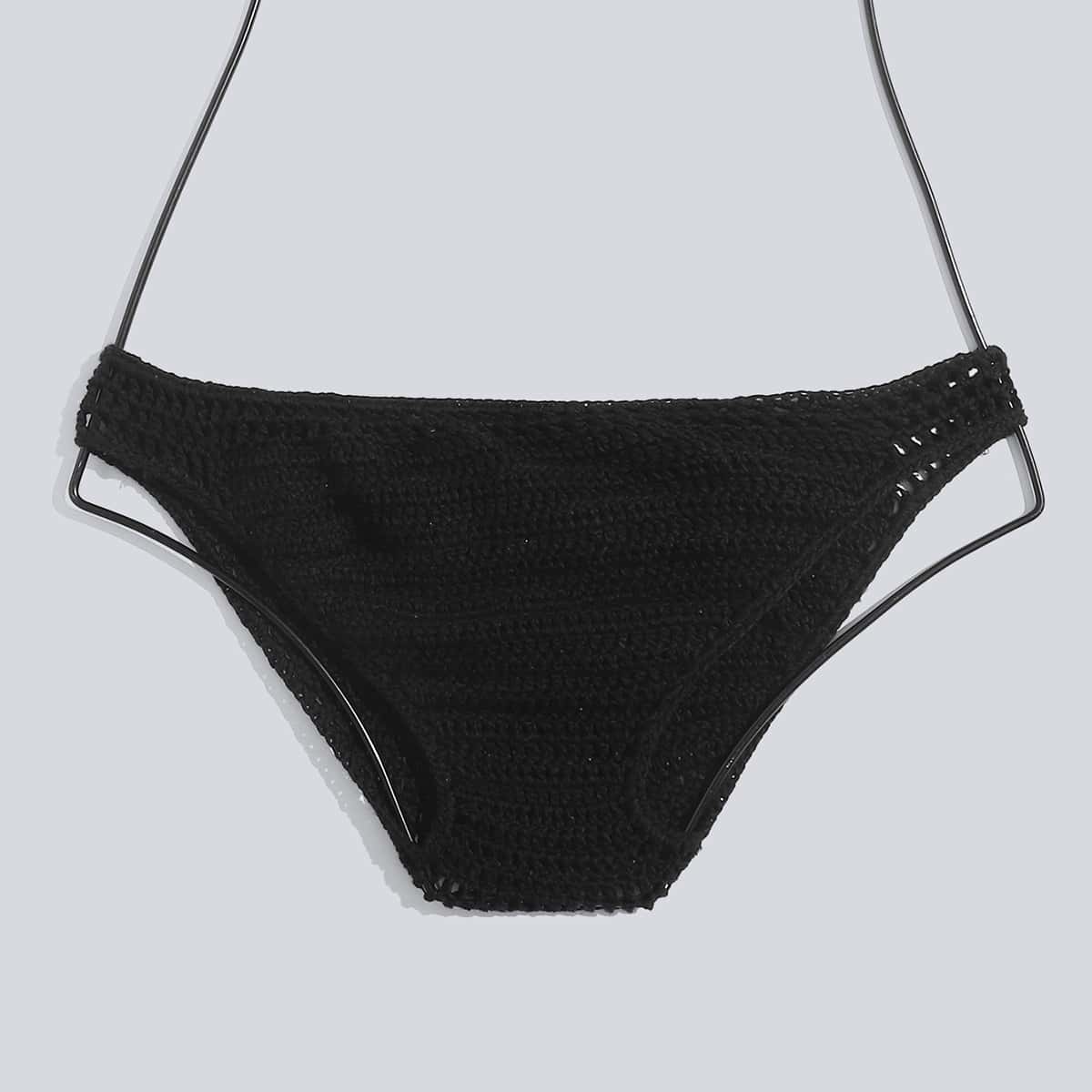 

Crochet Bikini Bottom, Black
