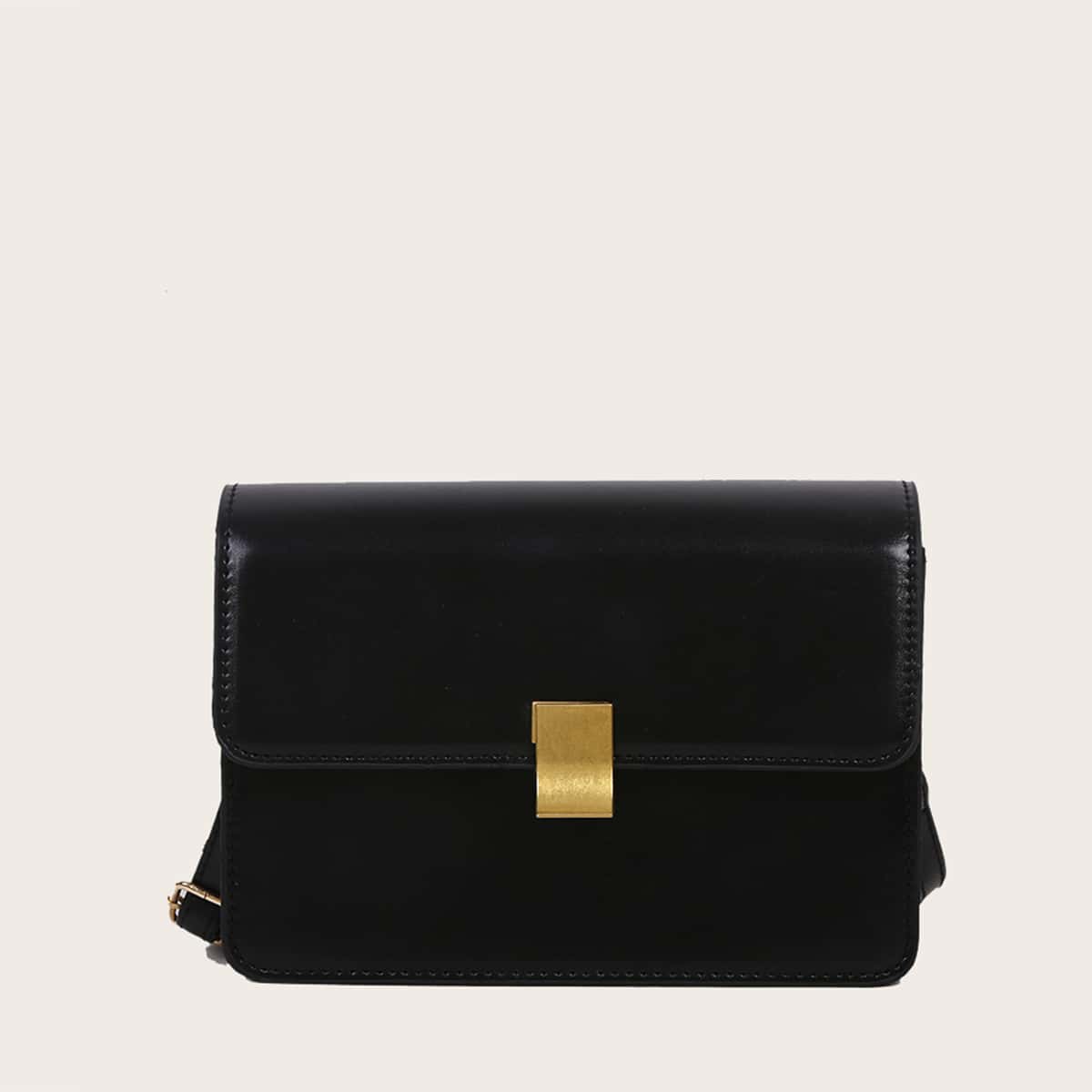 

Minimalist Flap Crossbody Bag, Black