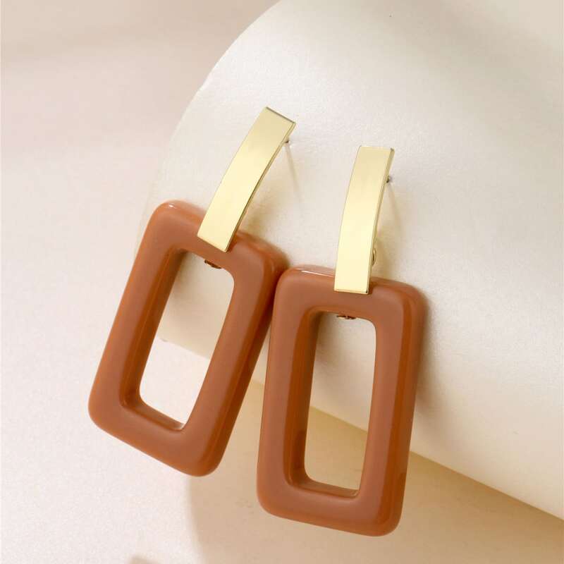 

Colorblock Geo Drop Earrings, Multicolor