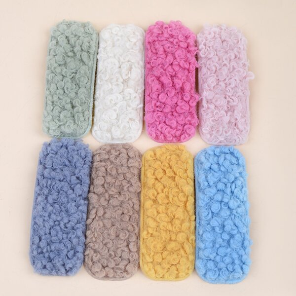 

8pcs Toddler Girls Fluffy Plain Hair Clip, Multicolor